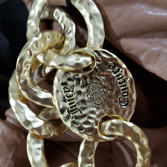 JUICY COUTURE BROWN BAG GOLD CHUNKY CHAIN SHOULDER HOBO PEBBLE LEATHER BOHO CHIC - Picture 3 of 13